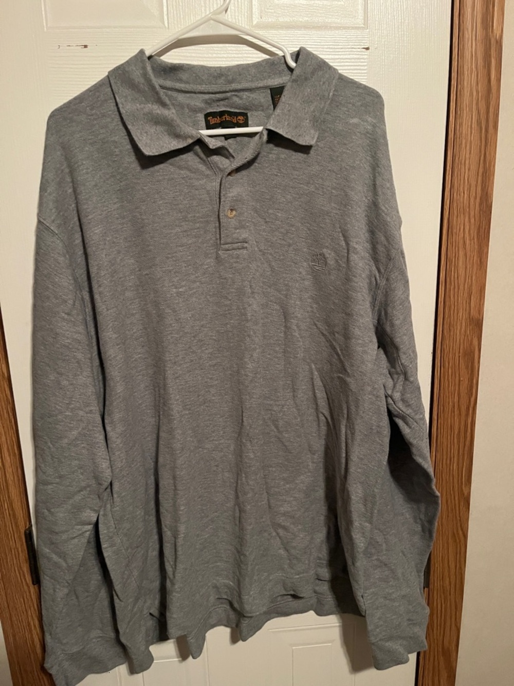 Timberland Men's Long-Sleeve Polo in Heather Gray